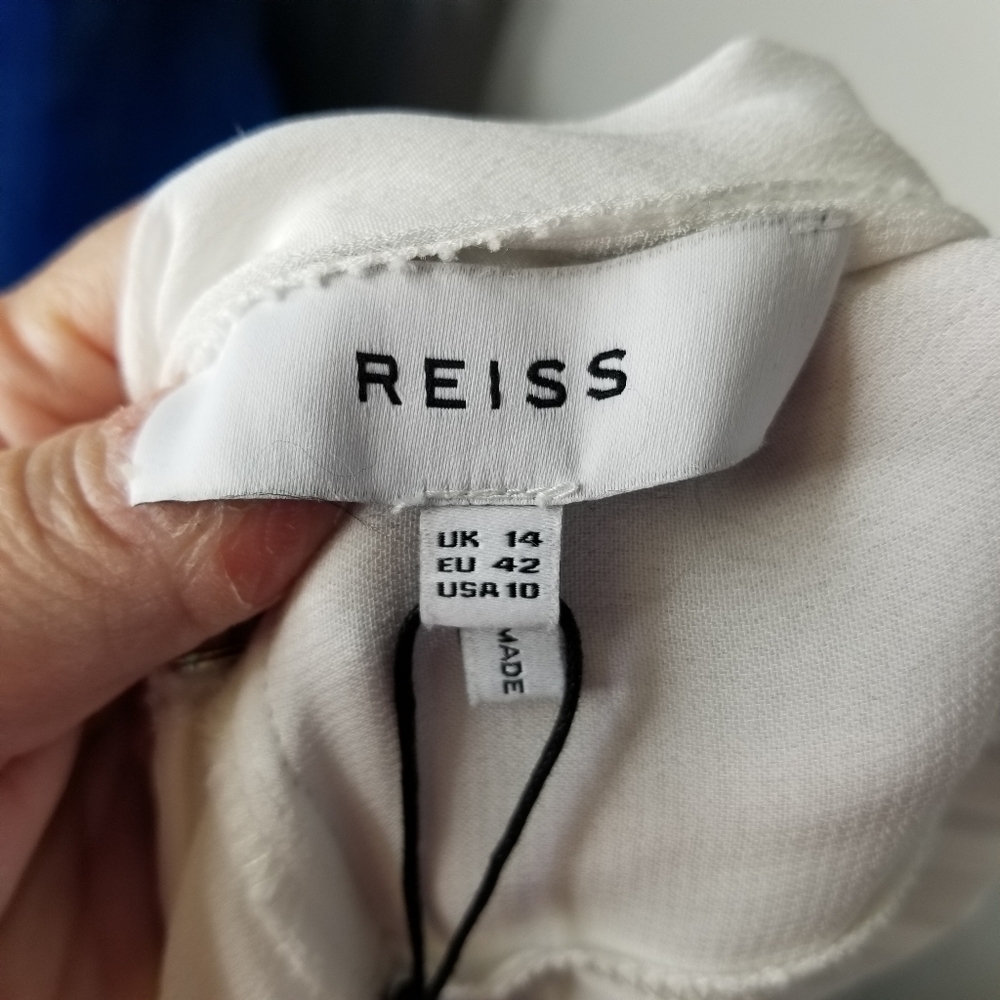 Reiss Marcella white split front sleeveless midi dress - Picture 11 of 16